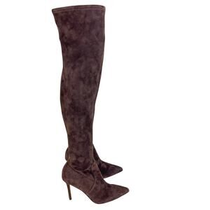 VERONICA BEARD SUEDE OVER THE KNEE HEELED BOOTS IN BROWN NWOB WOMEN'S SIZE 6.5M